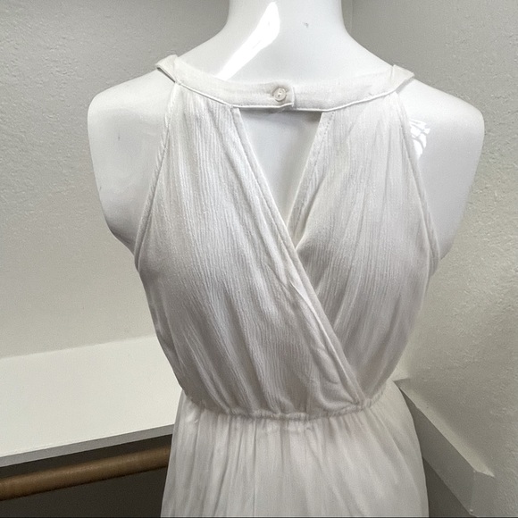 Skies are Blue White Lace Detail Halter Maxi Dress Sz S/P - Picture 3 of 6